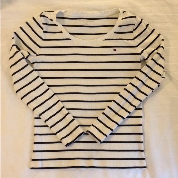 Tommy Hilfiger Tops - Tommy Hilfiger Navy Striped Long Sleeve Shirt S